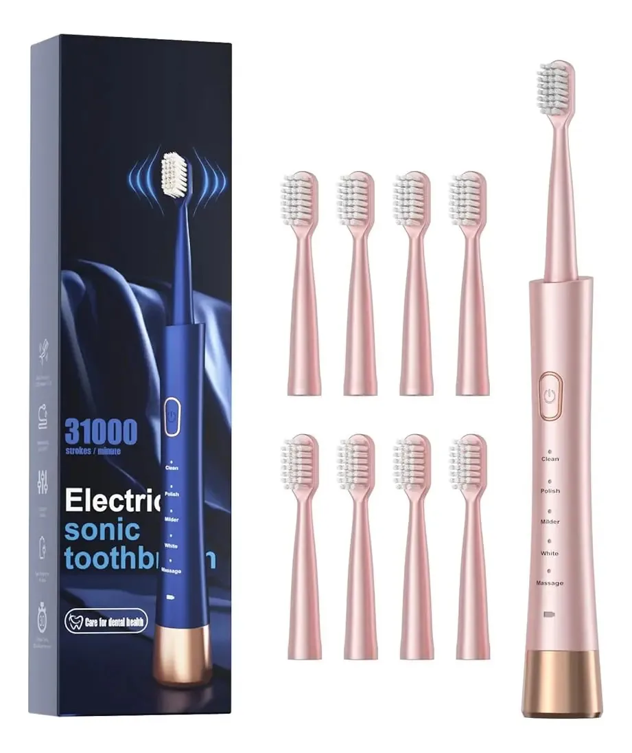 Escova de dentes elétrica sônica para adultos, escova