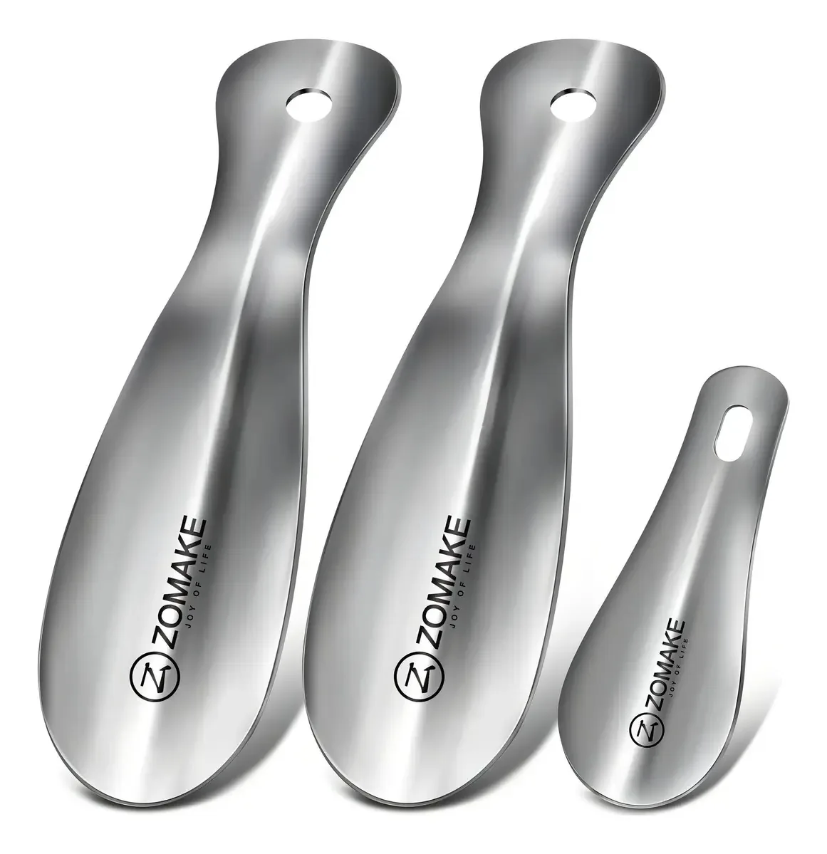 Pacote Zomake de 3 buzinas de metal para sapatos, chifres prateados, cor ABCD