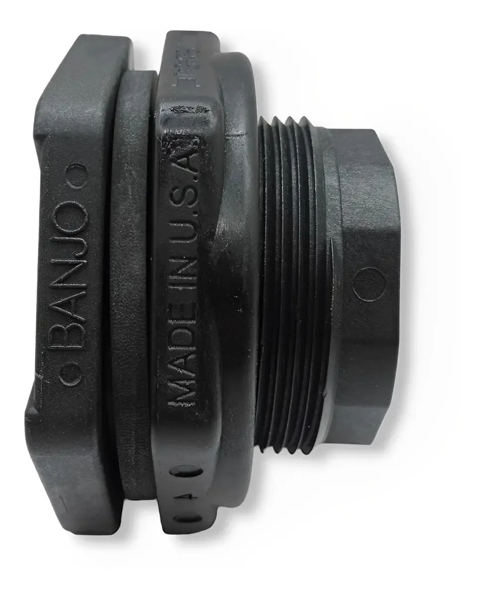 Conexão de flange 2 para tanque. Cor do banjo: preto