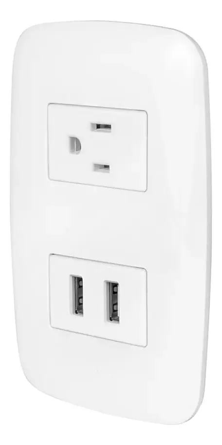 Placa armada com tomadas elétricas e porta USB, 120 V~ - 250 V