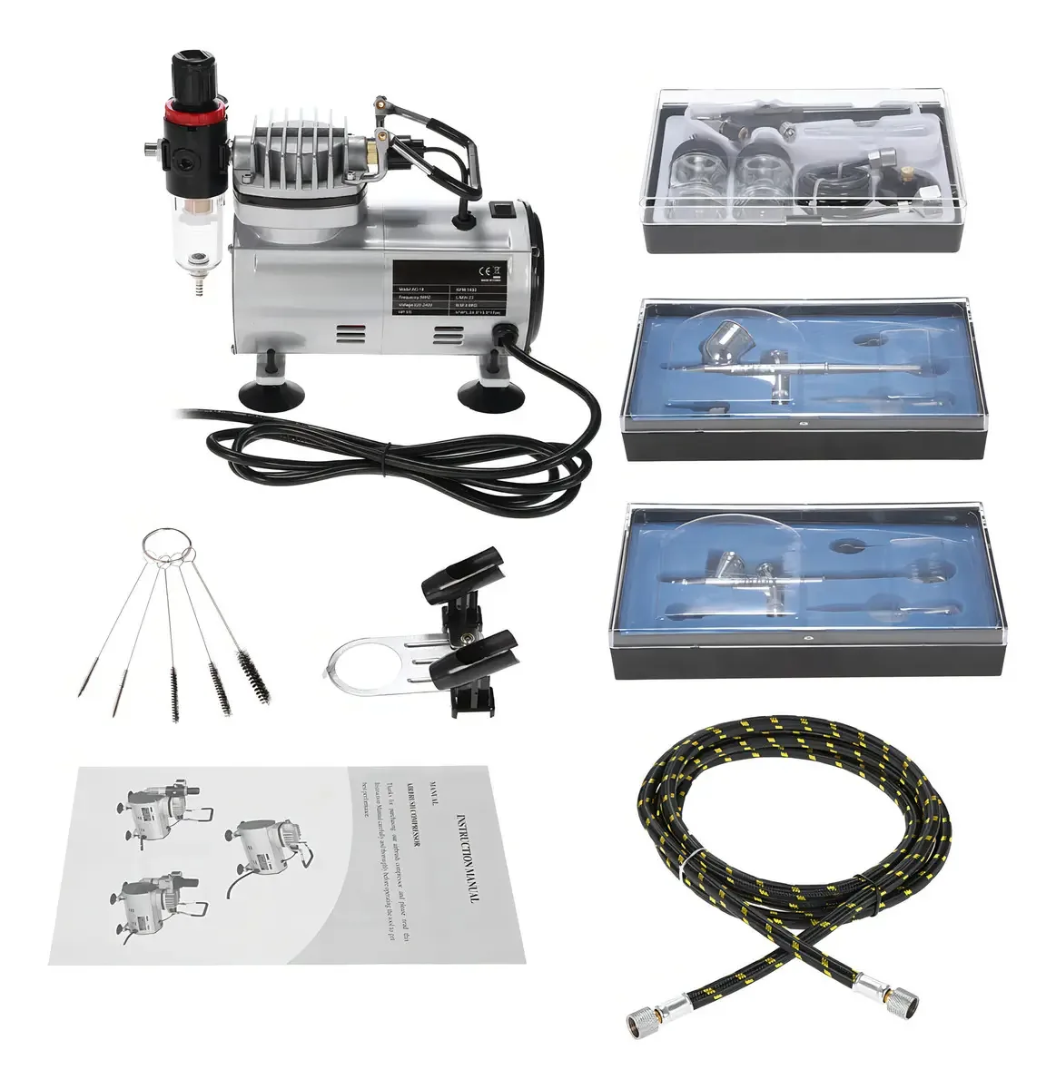 Kkmoon - Kit de aerógrafo profissional (3 unidades, com ar)