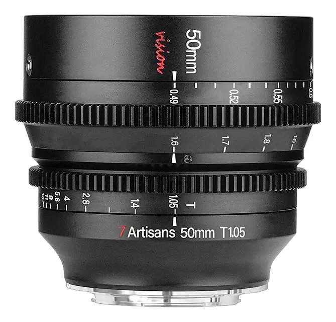 7artisans 50mm T1.05 Vision Lente Cine E Mount Sony E Preto