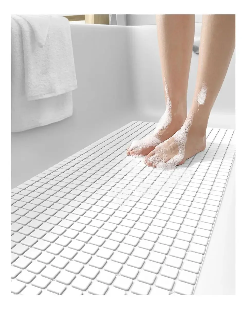 Tapete de banho antiderrapante Dexi 100x40 cm branco