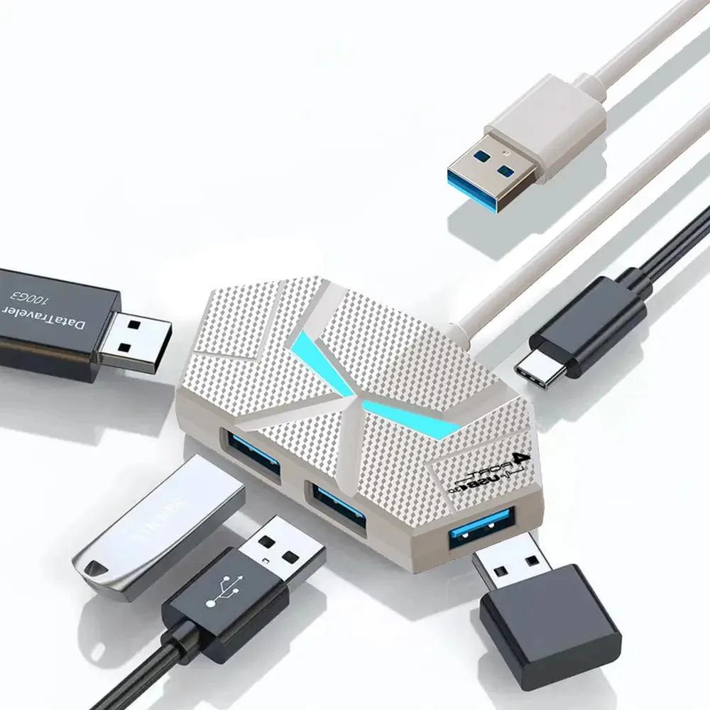 Hub USB Techwolf TWhub-4 em 1 branco