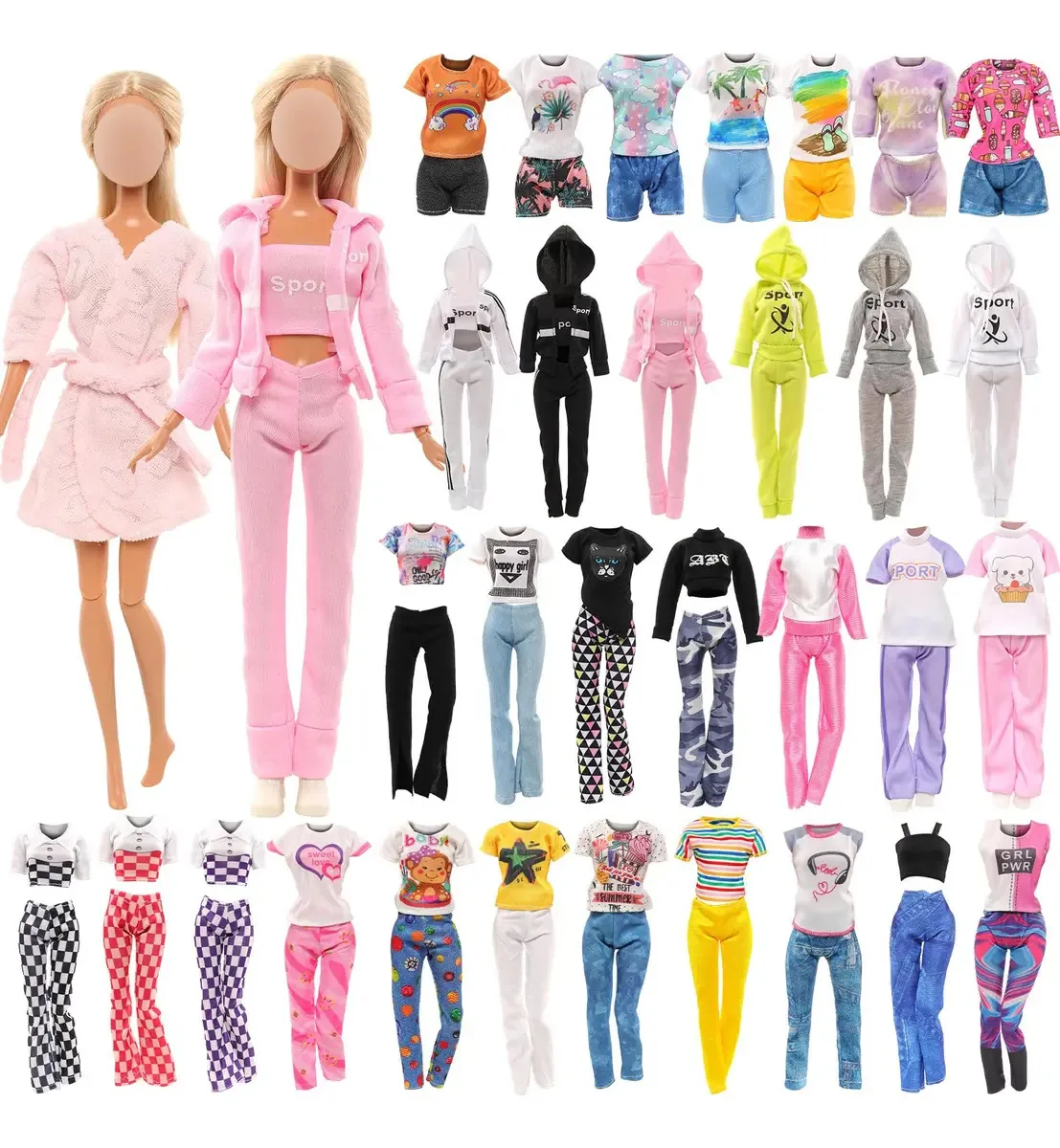 8 Conjuntos De Roupas De Boneca Com Capuz Para Meninas 29 Cm