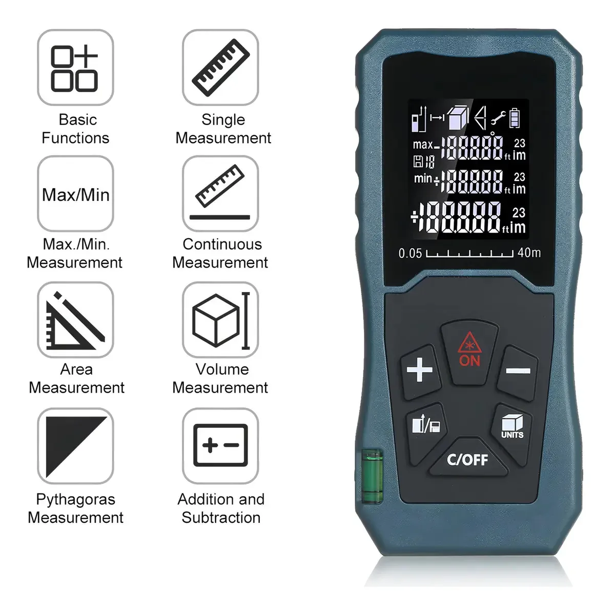Medidor de distância a laser digital portátil 40m