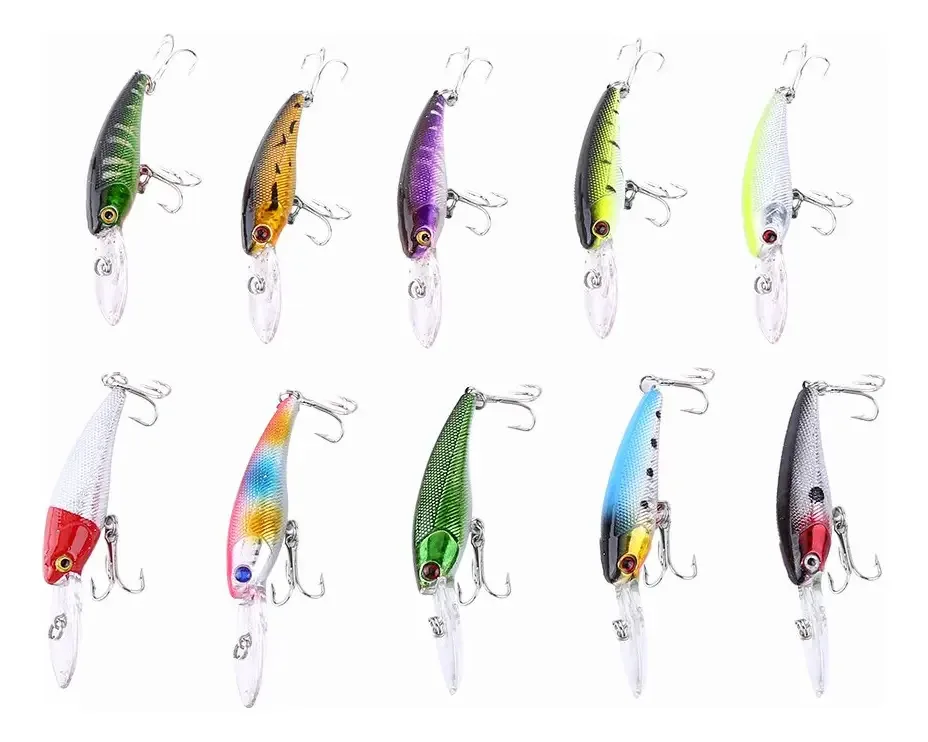 Kit de pesca, isca de pesca, conjunto de 10 unidades/saco? Varas de pesca, iscas, isca, manivela, gancho, equipamento, isca, substituição do gancho de pesca para pesca ao ar livre