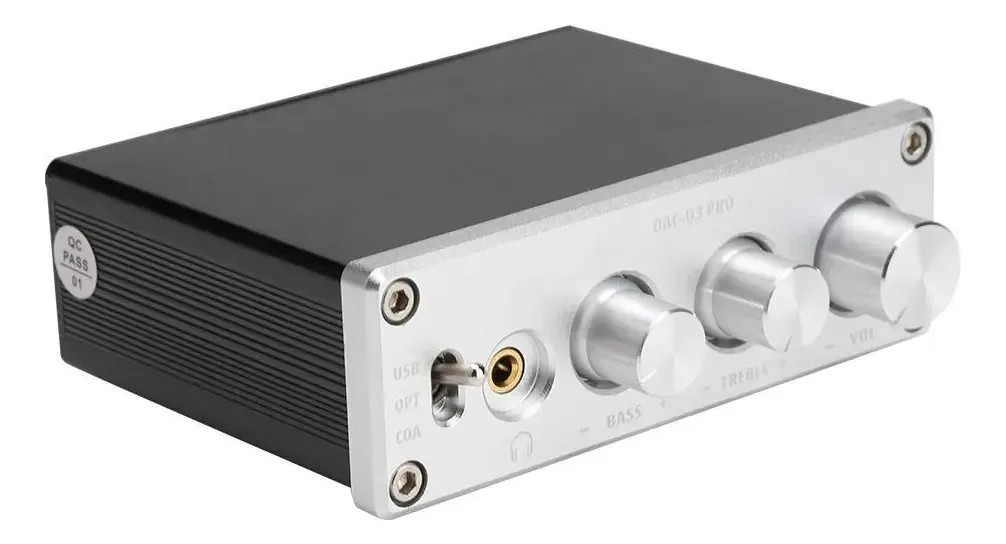 Amplificadores de Áudio, Decodificação DAC Decodificador de Áudio Mini Amplificador de Áudio Estéreo Digital para Fones de Ouvido de 3,5 mm (prata)