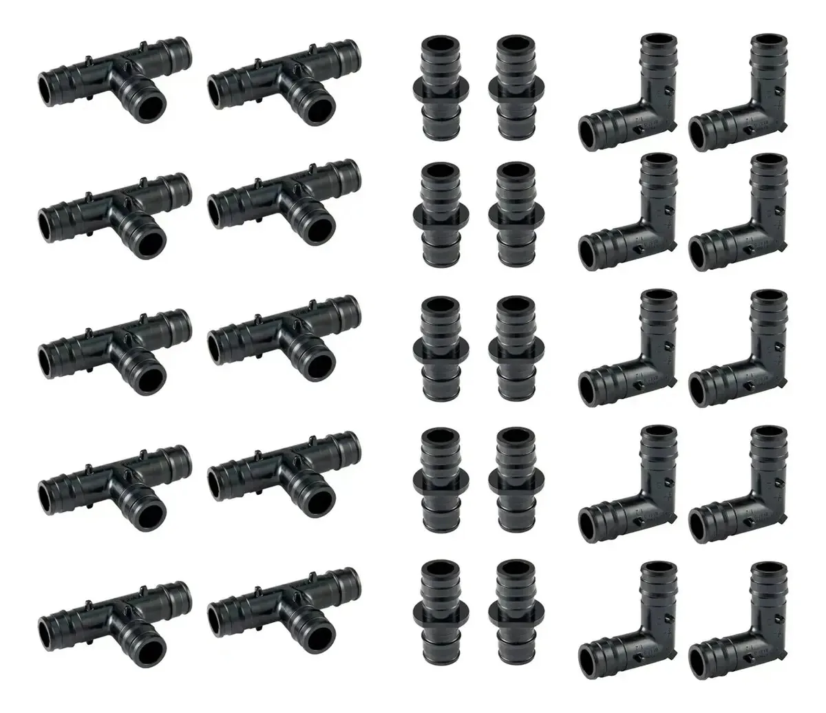 Efield - Pacote de 30 Acessórios de Expansão de Polietileno PPSU Pex-a de 1,27 cm com Tees T, Cotovelos, Acoplamentos, 10 Unidades Cada