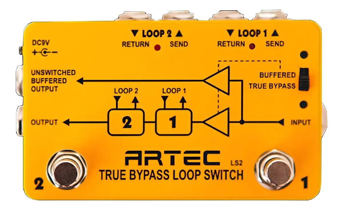 Pedal amarelo Artec Ls2 Dual Loop Switch