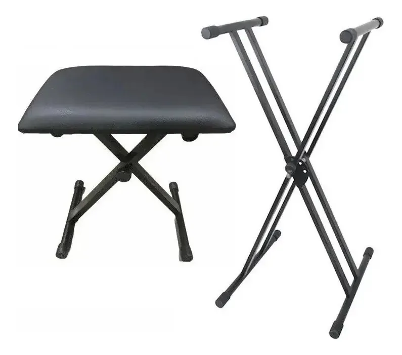 Suporte de música de teclado ajustável com selim Suporte de teclado de 7 níveis, marca Hardpro 710hrp, material de liga de alumínio ajustável