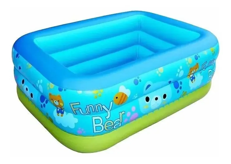 Piscina, piscina familiar inflável, cor azul