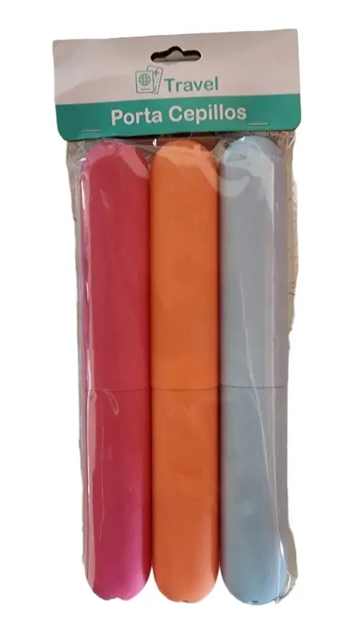 3 porta-escovas de dentes, estojo de plástico de viagem, cores, cor
