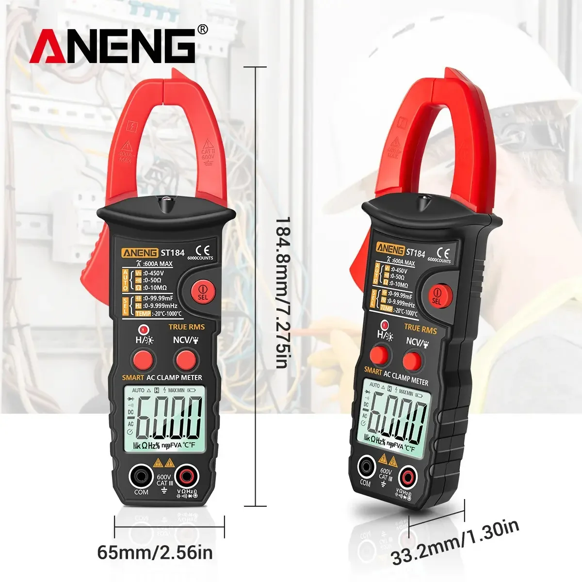 Alicate Amperímetro Digital Aneng True Rms Dc/ac