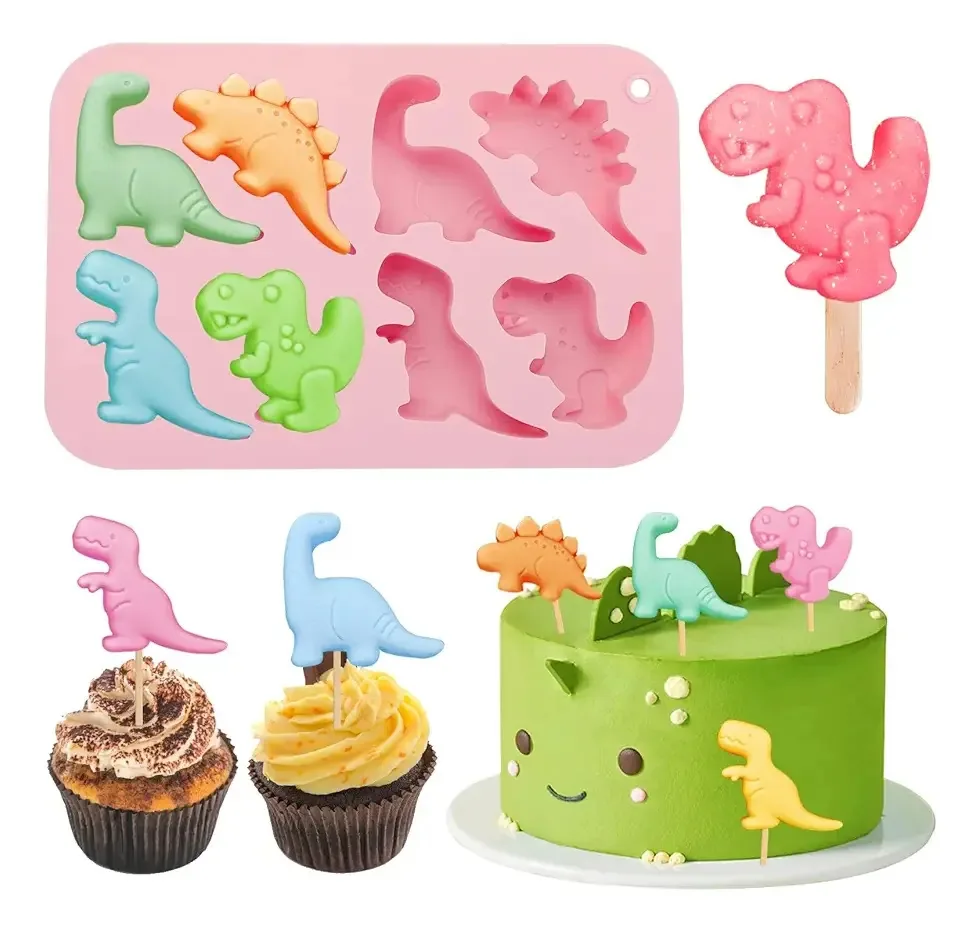 Sabonetes e confeitaria Baby Dinosaur Mold Muffin Cupcake - Vermelho