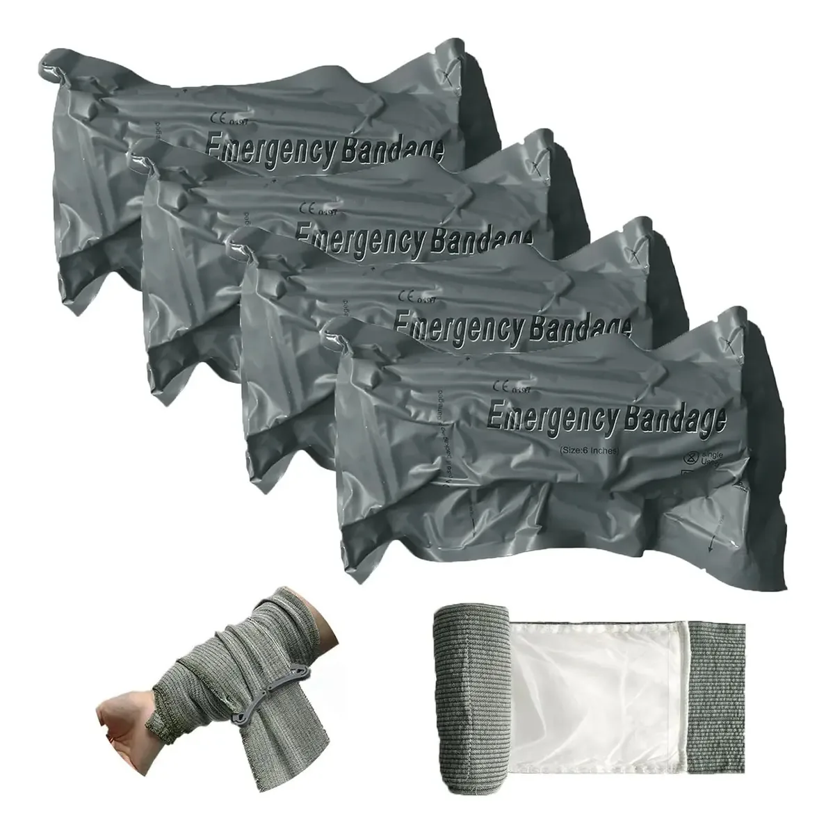 Kit de 4 bandagens israelenses para lesões, bandagem elástica