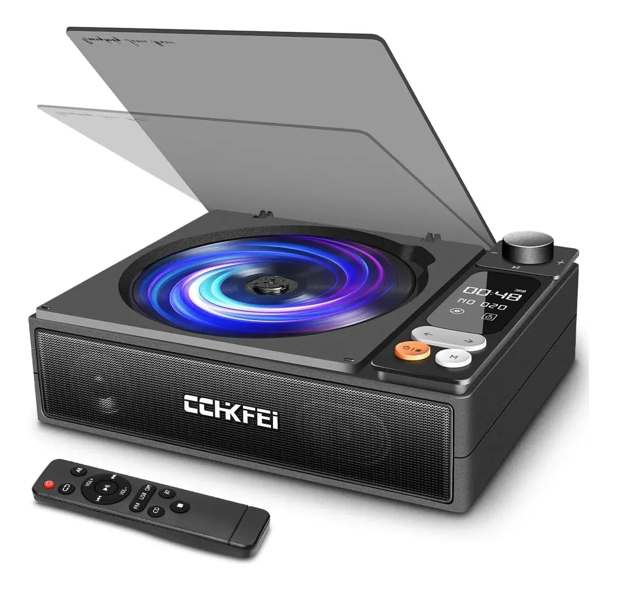 Leitor de CD portátil Bluetooth com alto-falantes, CD