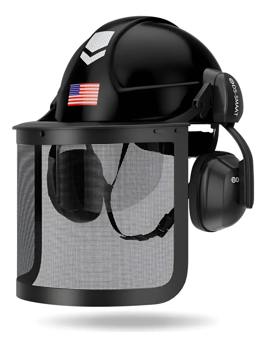 Kit de capacete florestal 5 em 1 DS-Smaat para motosserra In. Cor Preto