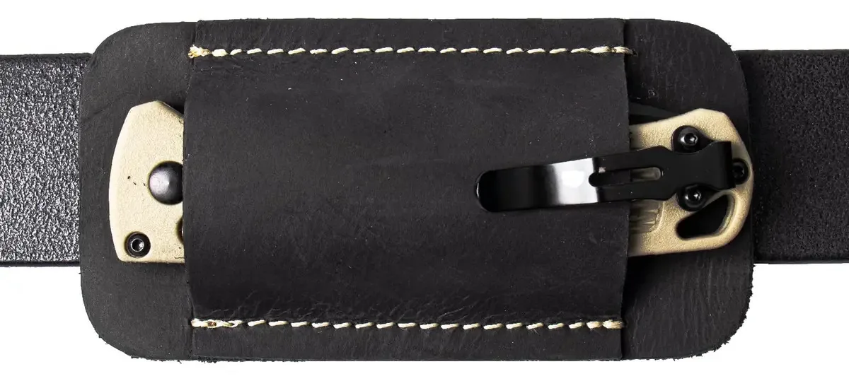 Estojo de faca masculino Edc feito à mão em couro preto