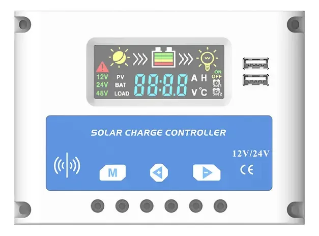Controlador de carregador solar PWM 30a com display RGB branco