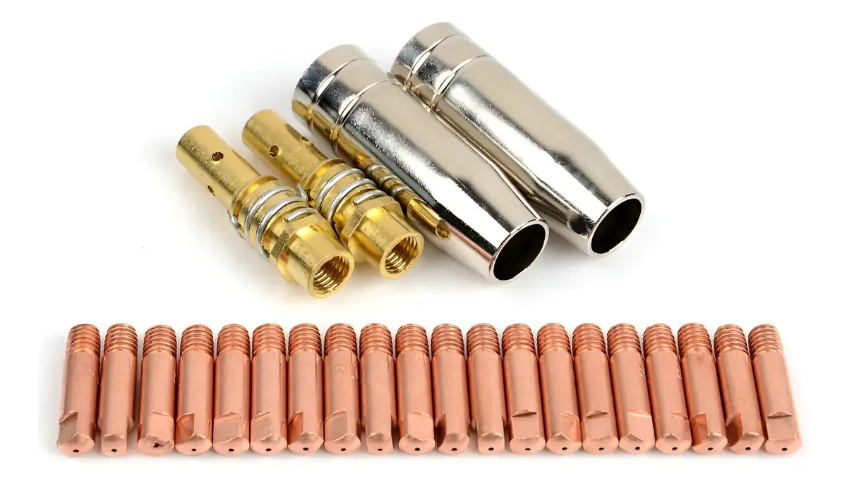 Bocal de soldagem Mig, 24 peças, bocal de soldagem Boqui, cor preta
