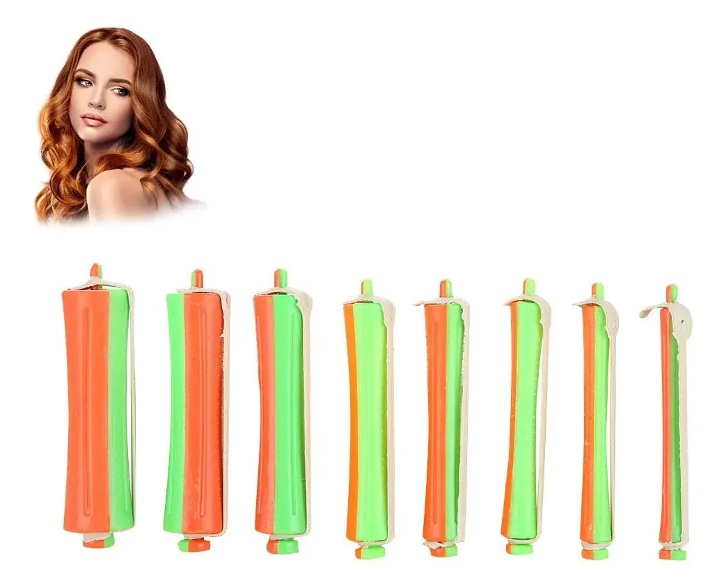 Conjunto de rolos de cabelo, 80 rolos de cabelo cor verde escuro