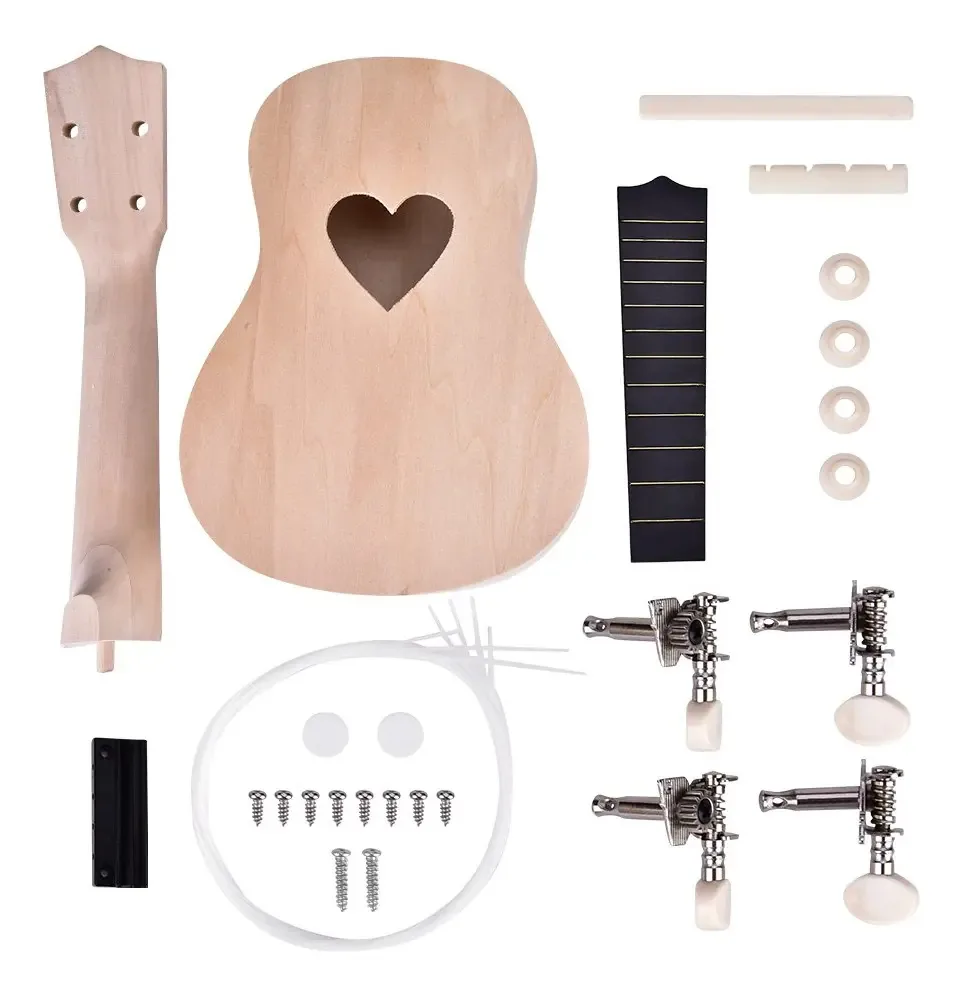 Kit de ukulele DIY, faça seu próprio ukulele de 21 polegadas
