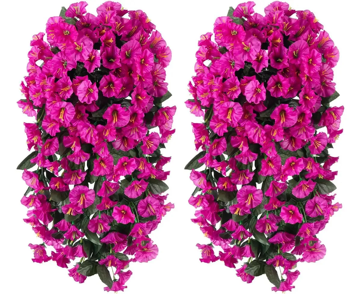 Flores artificiais suspensas falsas Fuchsia 2