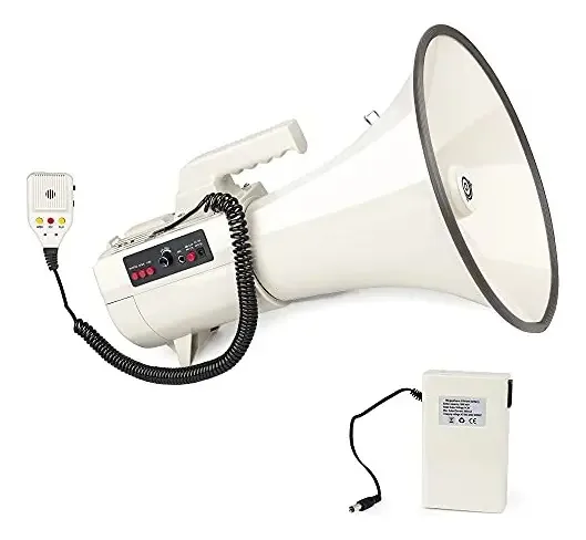 Megafone Loudmore Heavy Duty 75w Professional Com Microfone Cor Branco