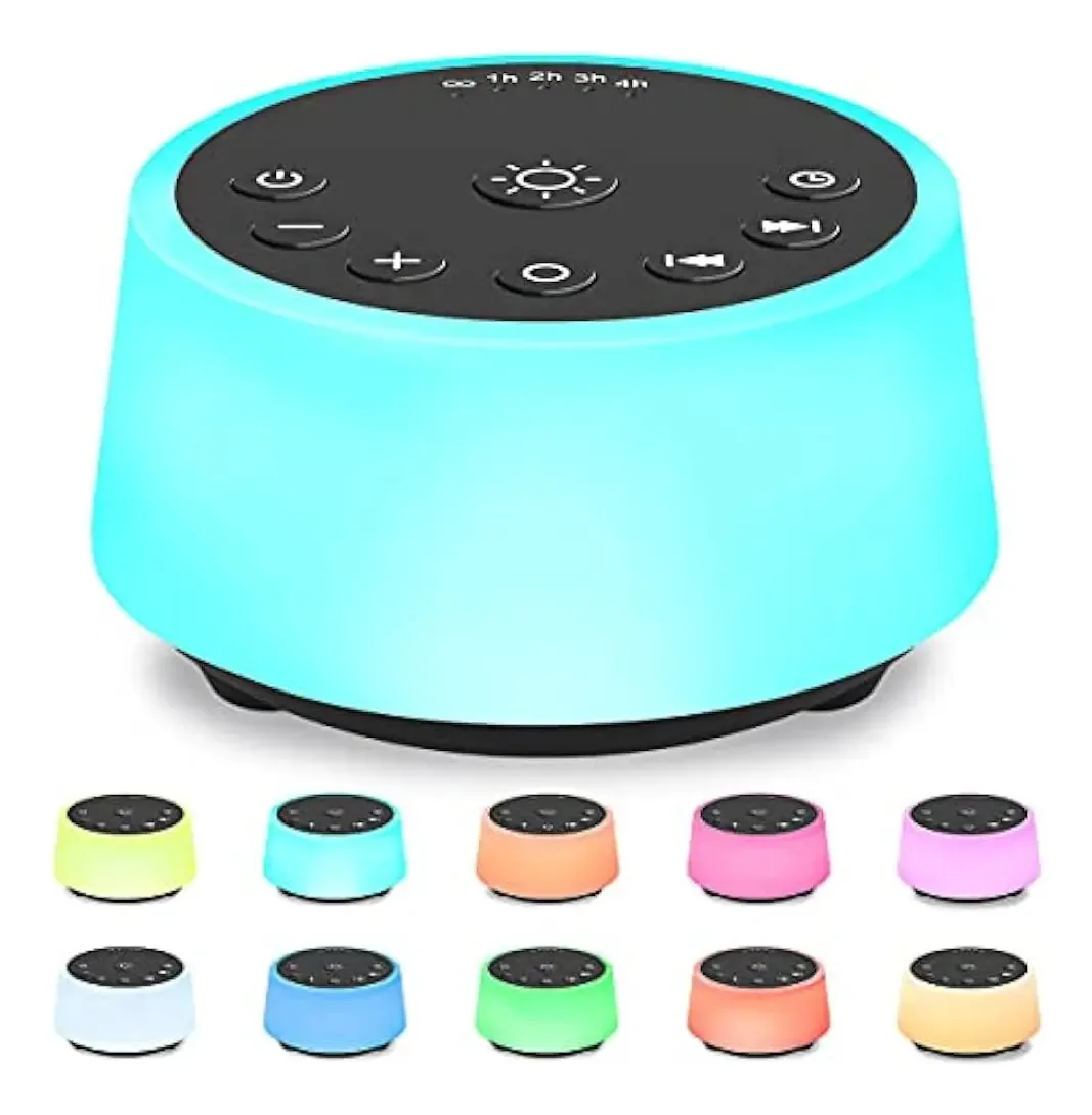 Máquinas de som de ruído colorido com 10 luzes noturnas