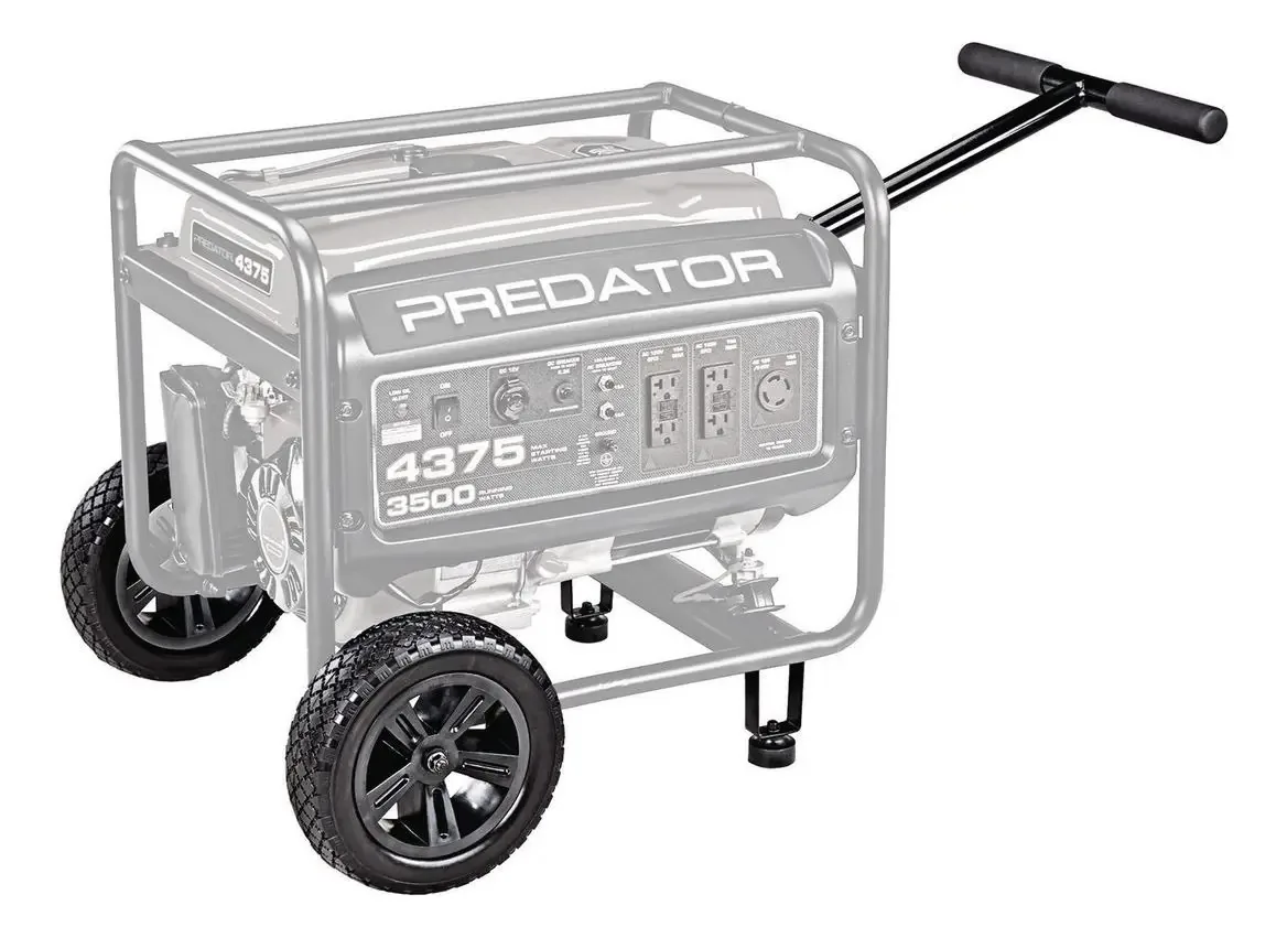 Kit Jalon e 10 rodas robustas para gerador Predator. Rodas pretas