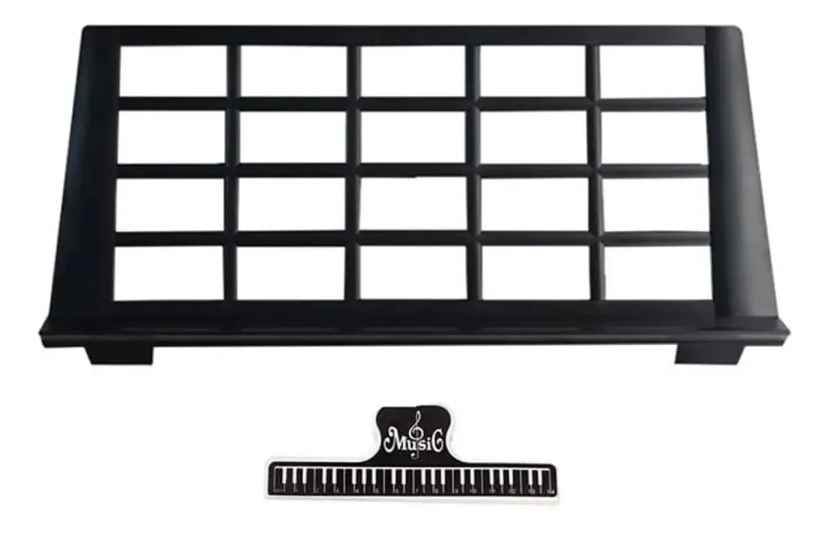 Suporte de partitura musical para teclado preto, I peças