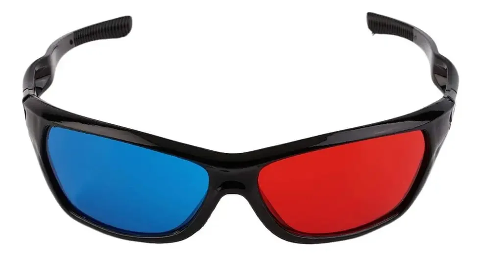 Óculos 3D com moldura preta vermelha, azul, para acessórios Di