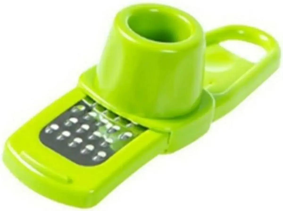 Mini ralador verde manual para alho, frutas e vegetais 14cm