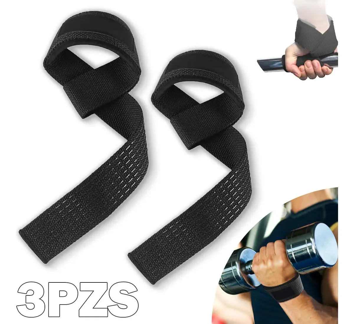 Straps Muñequera Gym Crossfit Pesas Lifting Fitness Cinta Para Proteccion De Dedos Y Muñecas Correas Levantamiento De Antideslizante Para Levantamiento De Culturismo Xfit Entrenamiento De Fuerza