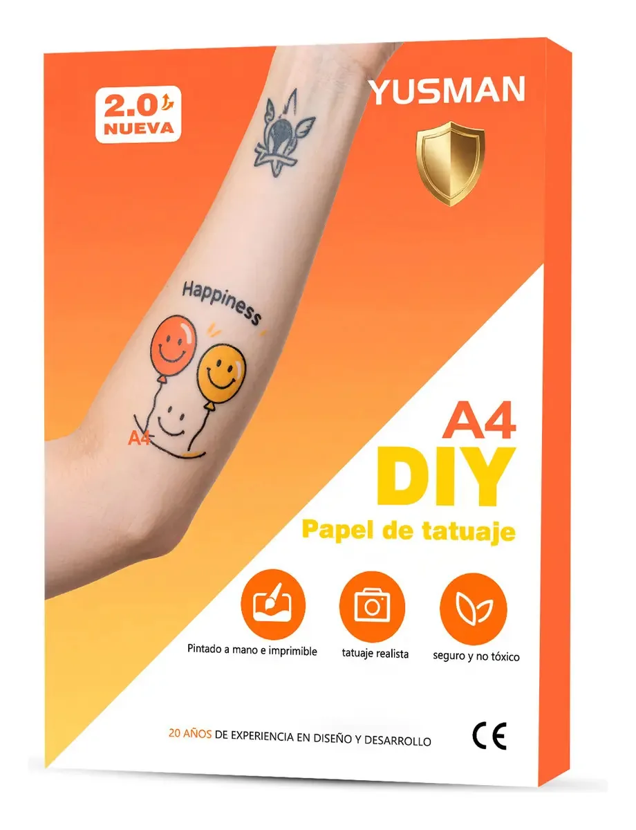 Tatuagens temporárias, papel imprimível, tatuagens falsas, 12 folhas