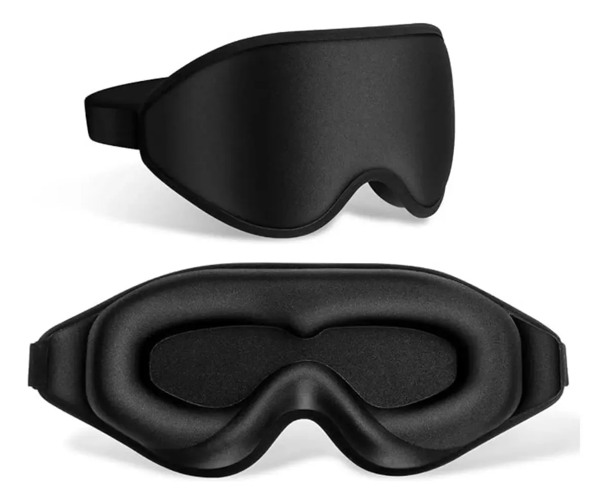 Máscara de dormir - preta - Design ergonômico