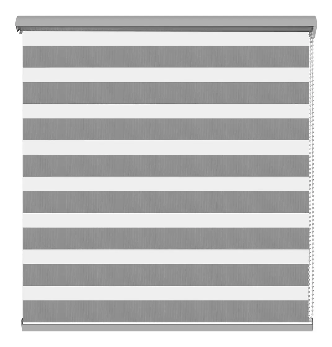 Persiana de dupla camada Hapemein® Zebra 100x200 cm, cortina de enrolar cinza