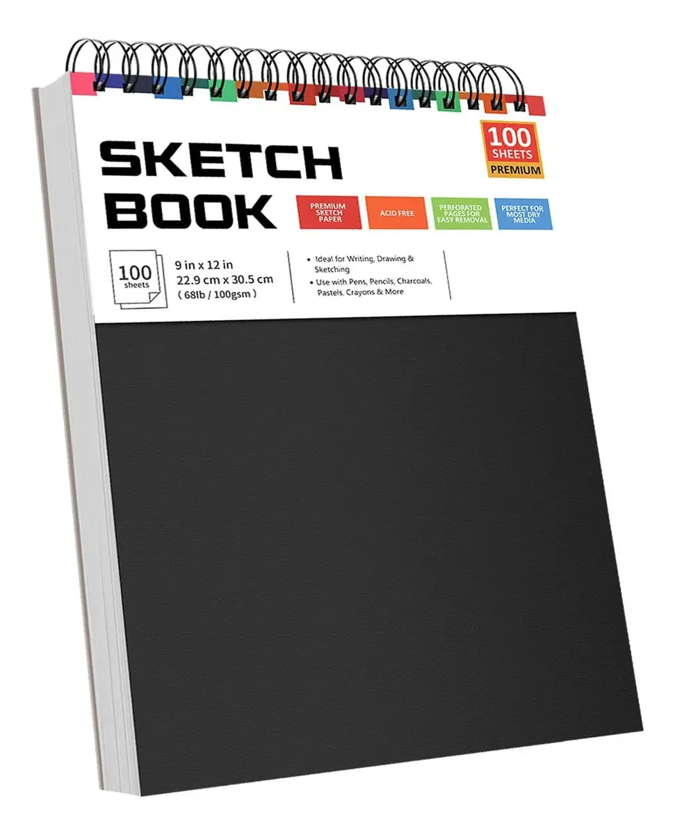 Caderno A4 de Esboço e Desenho 200 Páginas Blank Sketchbook