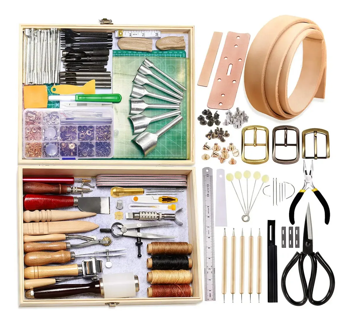 Kit de ferramentas de trabalho em couro Butuze 489 peças