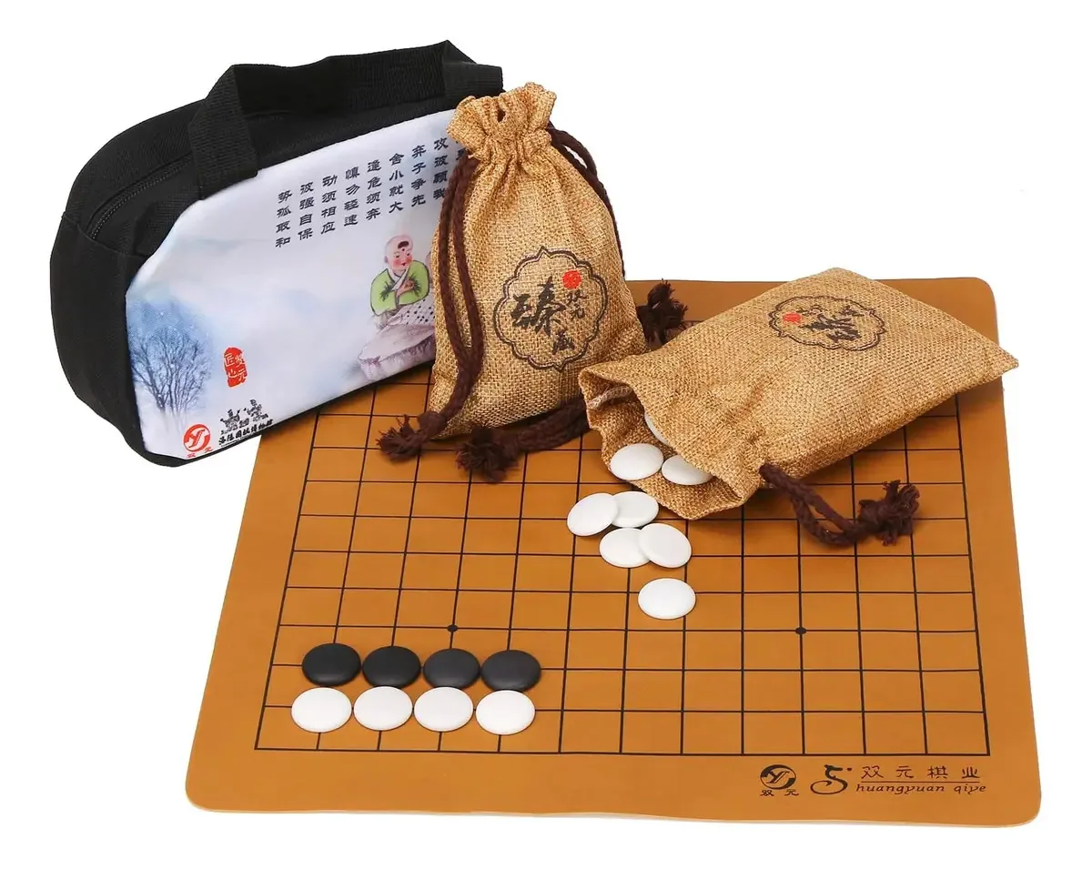 Go Game Go Game Go - Jogos de tabuleiro para viagens, mesas portáteis e pedras de cerâmica, jogo de viagem com 2 bolsos para jogos Weqi, jogo de viagem de 9/13 linhas para viagens, Gomoku 169