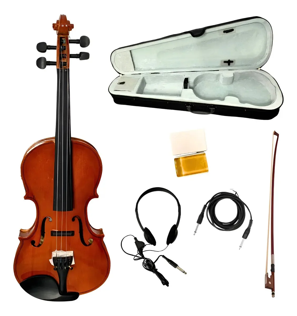 Violino eletroacústico Jendrix Professional 4/4+acessórios de pinho natural