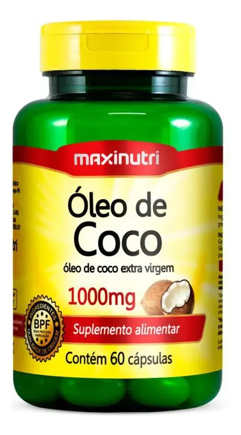 Óleo De Coco 1000mg 60 Cápsulas Maxinutri
