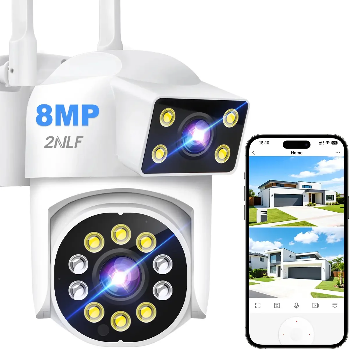Câmera de segurança externa 2nlf® 8mp Câmeras de segurança WiFi