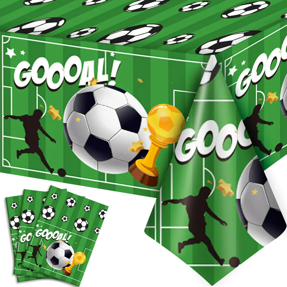 3 toalhas de mesa decorativas para festa de futebol