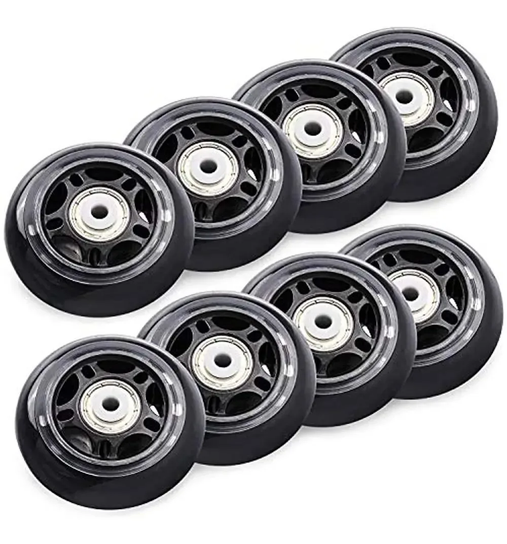 Rodas De Substituição Tobwolf Para Patins Em Linha, 70 Mm, 82 A, Rodas Para Ambientes Internos Com Rolamentos, Rodas De Bagagem, Rodas De Treinamento Para Scooter, Cor Preta