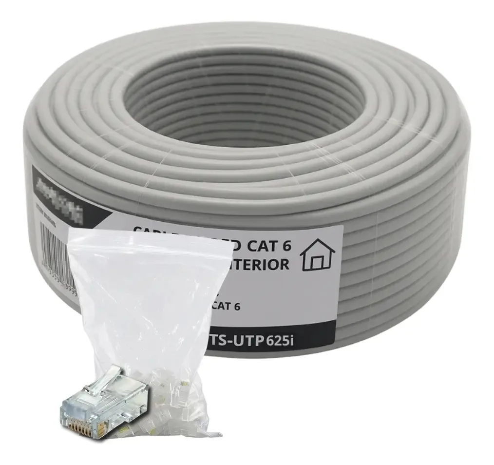 Cabo de rede combinado UTP625i + 20 chips Rj45 Amitosai