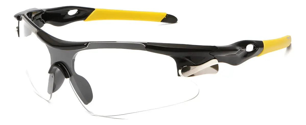 Óculos de sol esportivos, ciclismo, proteção UV400, lente branca, moldura preta