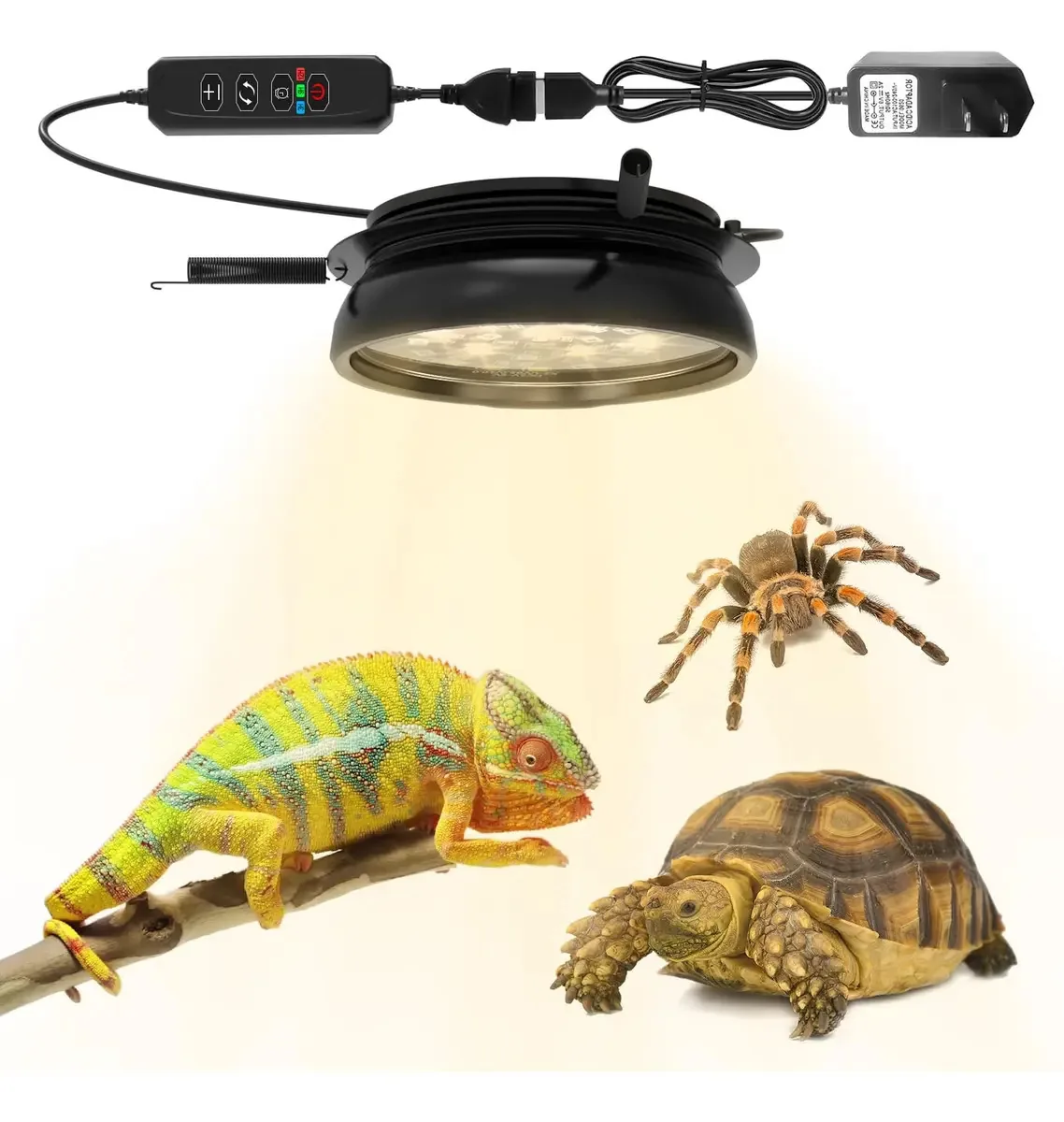 Luz Uvb Uva ajustável para répteis com temporizador e atenu