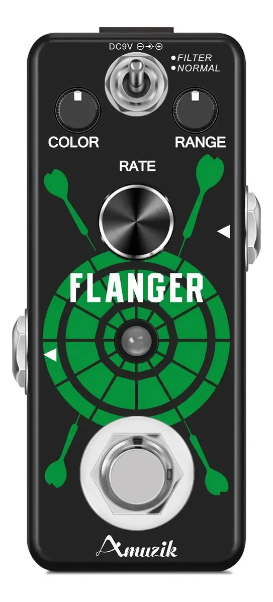 Pedal de guitarra Amuzik Flanger para pedais de efeito. Flange de cor